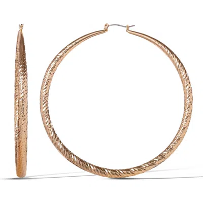 Jessica Simpson Wide Textured Hoop Earrings In Gold