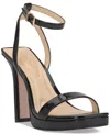 Jessica Simpson Adonia Ankle Strap Platform Sandal In Black Patent