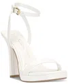 Jessica Simpson Adonia Ankle Strap Platform Sandal In Bright White Patent