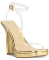 Jessica Simpson Women's Adonia Two-piece Platform Dress Sandals In Clear,gold