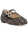 Jessica Simpson Allista Mary Jane Flat In Black Sparkle Tweed Multi