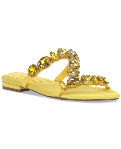Jessica Simpson Women's Avimma Embellished Flat Sandals In Bright Yellow