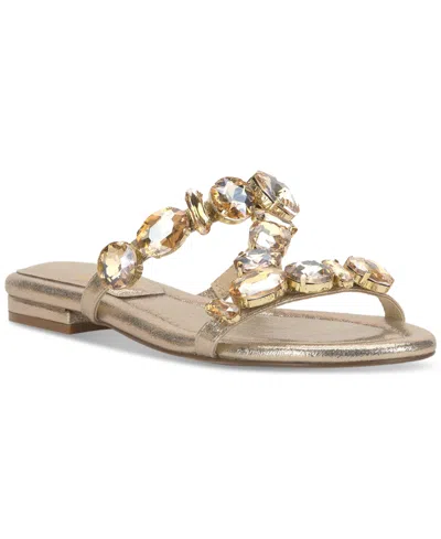 Jessica Simpson Women's Avimma Embellished Flat Sandals In Champagne Shimmer
