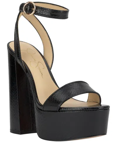 Jessica Simpson Axtyn Ankle Strap Platform Sandal In Black