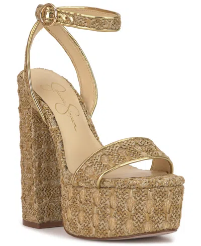 Jessica Simpson Axtyn Ankle Strap Platform Sandal In Brown