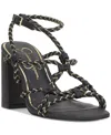 Jessica Simpson Women's Azimma Block-heel Strappy Rope Sandals In Black
