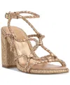Jessica Simpson Women's Azimma Block-heel Strappy Rope Sandals In Light Brass
