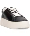 Jessica Simpson Women's Caitrona Lace Up Platform Sneakers In Black Faux Leather