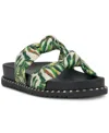 Jessica Simpson Caralyna Platform Slide Sandal In Green Multi Satin