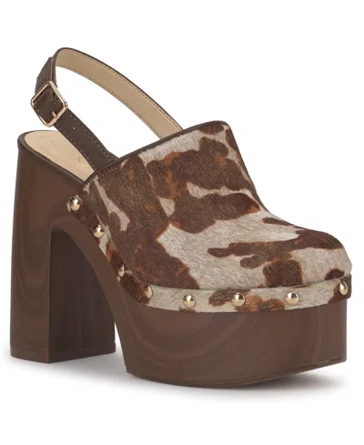 Jessica Simpson Women's Cazea Platform Block Heel Cozy Clogs In Multi