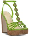 Jessica Simpson Colero Ankle Strap Platform Sandal In Green Lizard