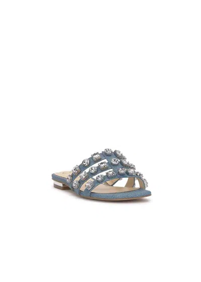 Jessica Simpson Women's Detta Rhinestone Band Sandals In Light Blue