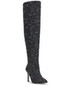 Jessica Simpson Women's Earon Bandana Over-the-knee Stiletto Dress Boots In Animal Print