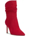 Jessica Simpson Elisti Womens Pull On Stiletto Mid-calf Boots In Red Muse Suede