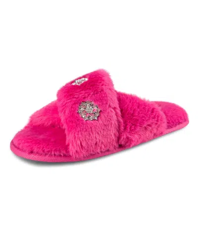 Jessica Simpson Women's Embellished Cross Band Slide Slippers In Fushia