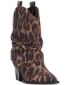 Jessica Simpson Women's Gemorra Embellished Slouchy Cowboy Booties In Natural Leopard Rhinestone