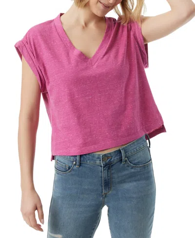 Jessica Simpson Women's Hester V-neck Cropped T-shirt In Rose Violet