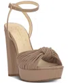 Jessica Simpson Women's Immie Platform Dress Sandals In Chai Latte Patent