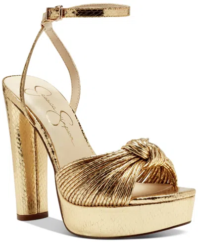 Jessica Simpson Women's Immie Platform Dress Sandals In Gold Metallic