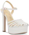 Jessica Simpson Women's Inaia Woven Platform Dress Sandals In Bright White