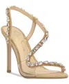 Jessica Simpson Women's Jaycin Barely-there Rhinestone Evening Sandals In Natural Raffia