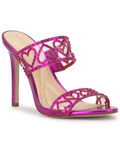 JESSICA SIMPSON WOMEN'S JOVARA DOUBLE HEART BAND STILETTO DRESS SANDALS