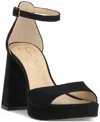 Jessica Simpson Kaliah Ankle Strap Platform Sandal In Black Suede