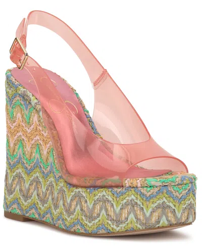 Jessica Simpson Kaliese Slingback Platform Wedge Sandal In Pink