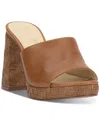 Jessica Simpson Kashet Platform Slide Sandal In Brown Sugar Smooth