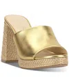 Jessica Simpson Kashet Platform Slide Sandal In Gold Smooth