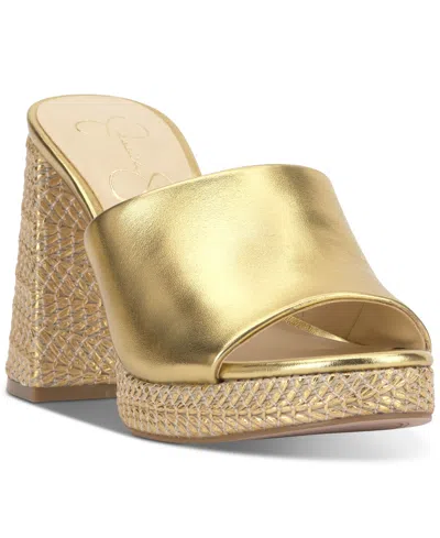 JESSICA SIMPSON WOMEN'S KAMEENA BLOCK-HEEL SLIP-ON SANDALS