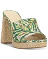 Jessica Simpson Women's Kameena Block-heel Slip-on Sandals In Green Multi