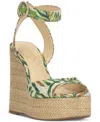 Jessica Simpson Kamindi Platform Wedge Sandal In Green Multi Jungle