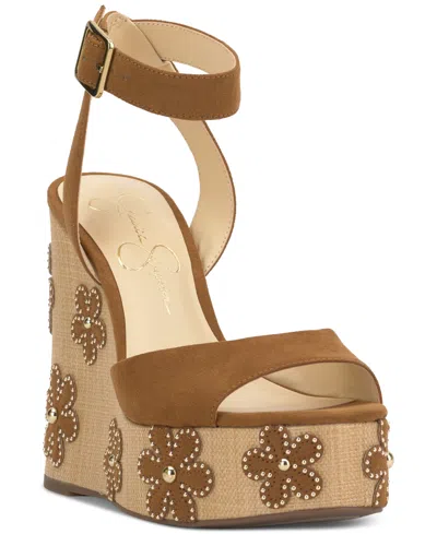 JESSICA SIMPSON WOMEN'S KAMINDI ANKLE-STRAP PLATFORM WEDGE SANDALS