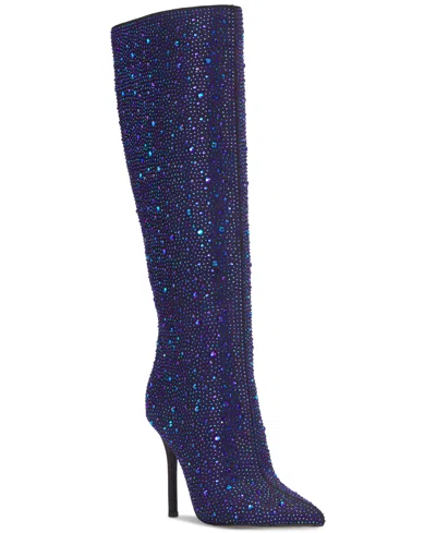 Jessica Simpson Women's Laurel Embellished Tall Pointed-toe Dress Boots In Midnight Blue