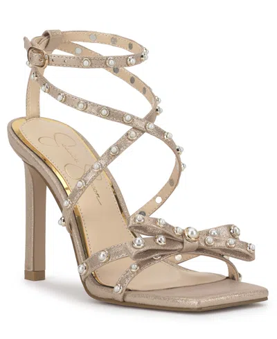 JESSICA SIMPSON WOMEN'S LOELVA STRAPPY STUDDED DRESS SANDALS