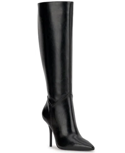 Jessica Simpson Women's Lovienn Stiletto Knee-high Dress Boots In Black