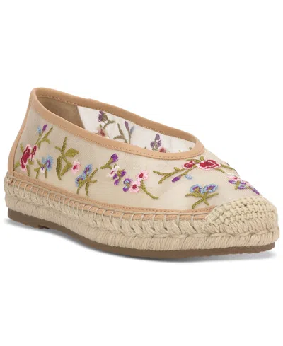 Jessica Simpson Women's Lucciea Mesh Espadrille Flats In Praline Floral Mesh