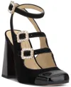 Jessica Simpson Lymen Ankle Strap Cap Toe Pump In Black Suede