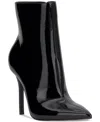 Jessica Simpson Lyren Pointed Toe Bootie In Black Crinkle Patent