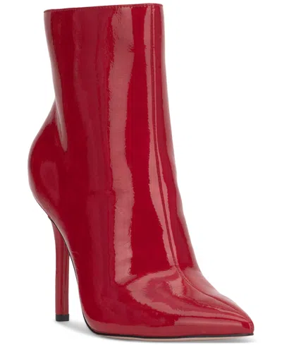 Jessica Simpson Women's Lyren Patent Pointed-toe Dress Booties In Red Muse Patent