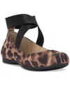 Jessica Simpson Mandayss Ankle Strap Ballet Flat In Natural Leopard Faux Suede