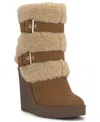 Jessica Simpson Meztyn Faux Shearling Wedge Boot In Brown