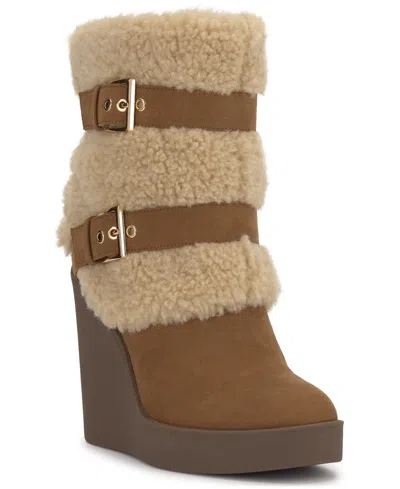 JESSICA SIMPSON WOMEN'S MEZTYN COZY WEDGE BOOTIES