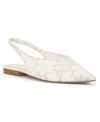 Jessica Simpson Mezzah Slingback Pointed Toe Flat In White