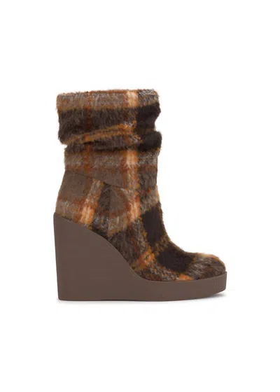 Jessica Simpson Women's Mynette Wedge Bootie In Mocha Combo In Multi