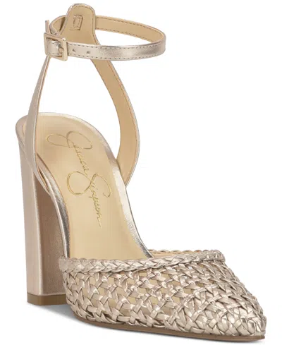 Jessica Simpson Women's Nariro Block-heel Woven Pumps