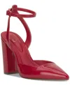 Jessica Simpson Nazela Pointed Toe Ankle Strap Pump In Red Muse Patent