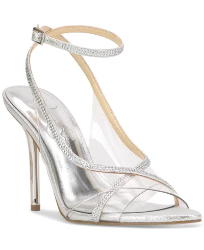 Jessica Simpson Women's Novina Embellished Stiletto Dress Sandals In Clear,silver