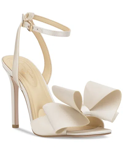 Jessica Simpson Women's Olivine Bow High-heel Stiletto Dress Sandals In White